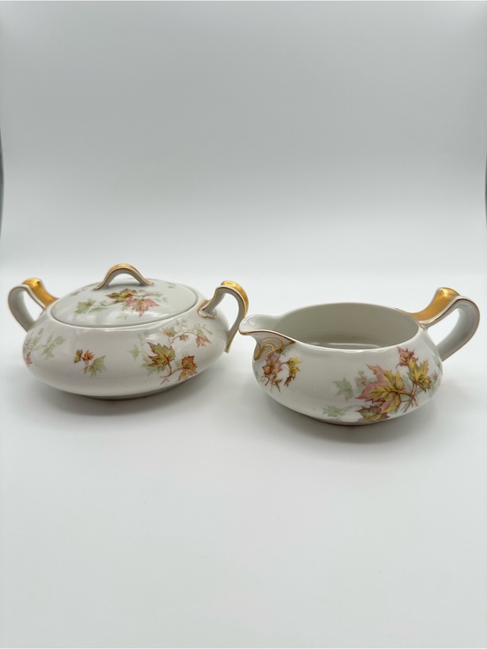 Other - Haviland Limoges Autumn Leaf Creamer & Covered Sugar Bowl Gold Accents